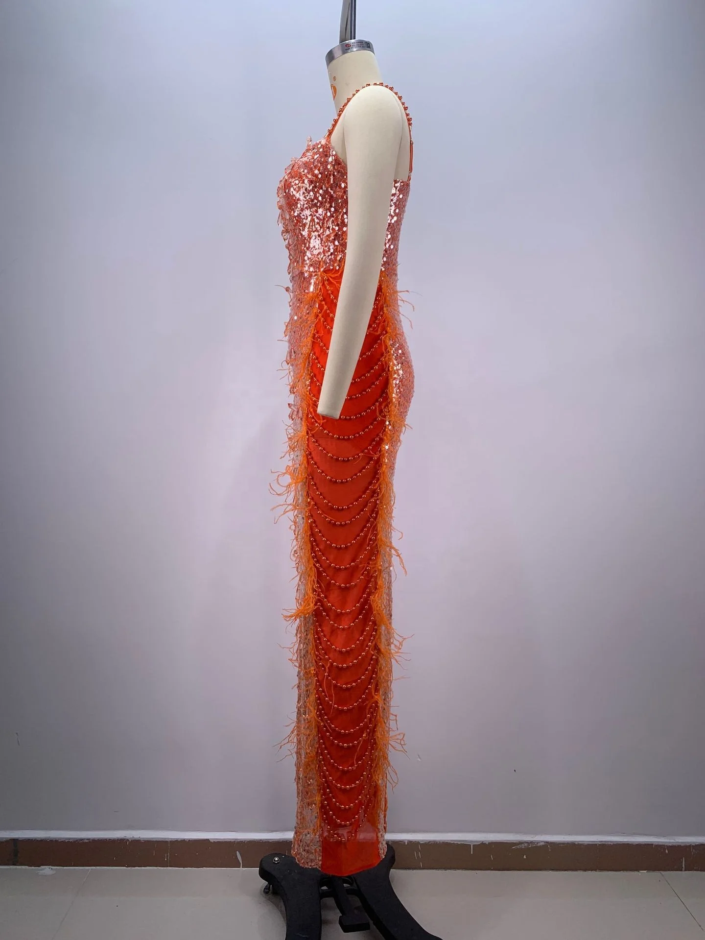 sexy orange birthday dress Vietta Sequin Cami Micro Mini Dress