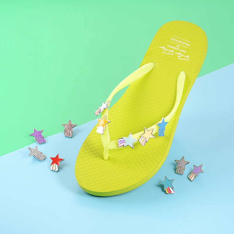Enamel Stars Charms Shoe Decorations Flip Flop Decorations Removable