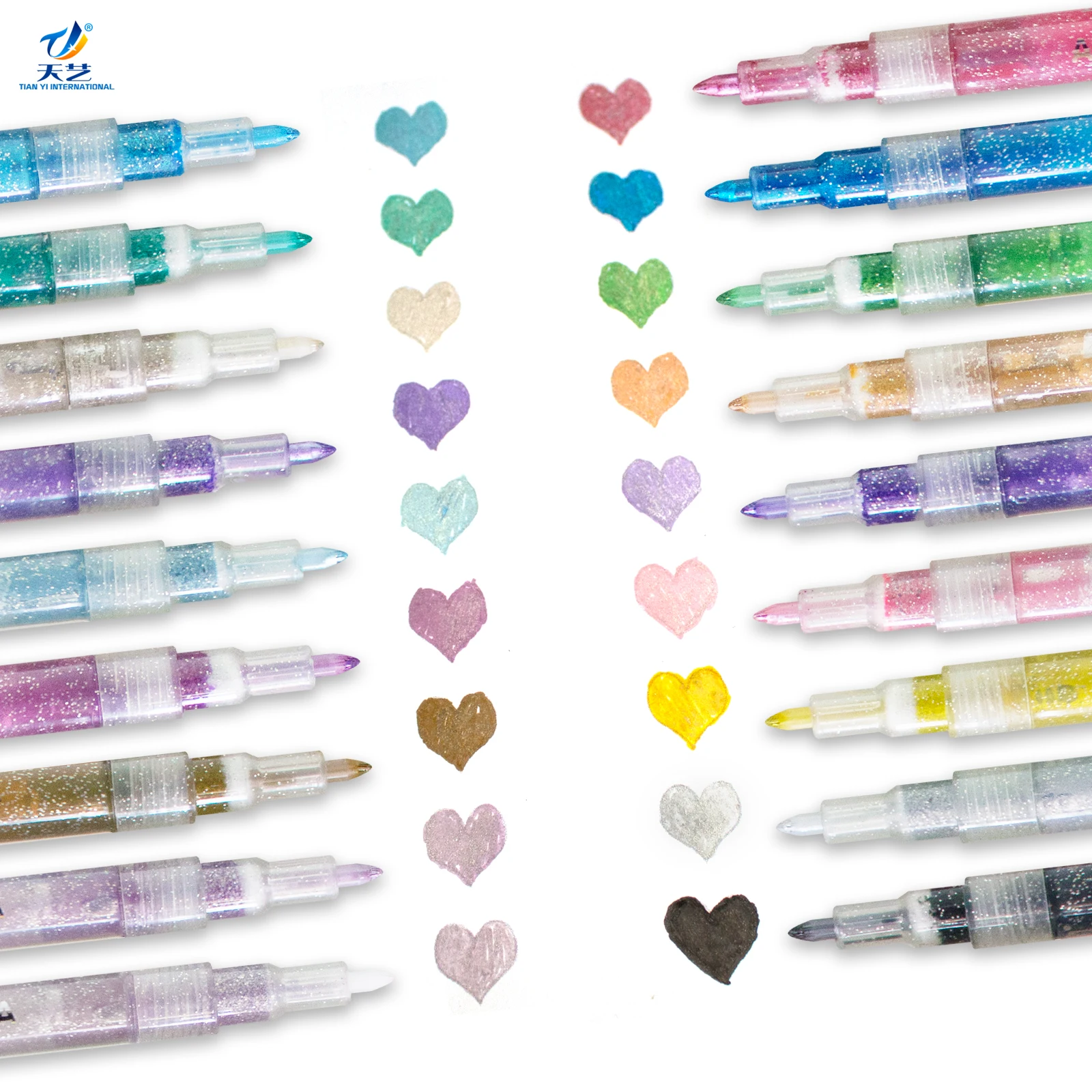 Glitter Marker Pen Set, Metallic Highlighters