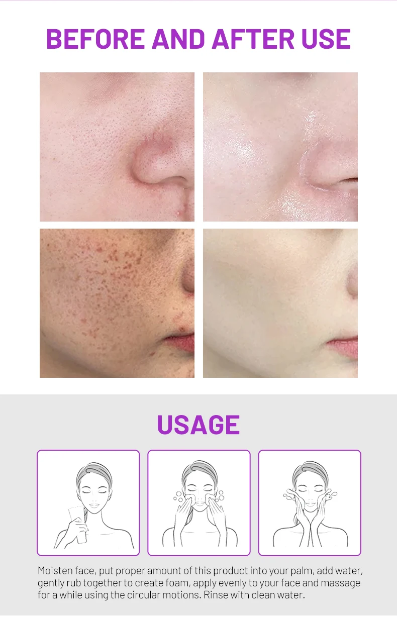 Oem Odm Lavender Facial Wash With Grape Seed & Niacinamide Face Pore Clean Brightening Skin Deep Cleans Face Wash For Women