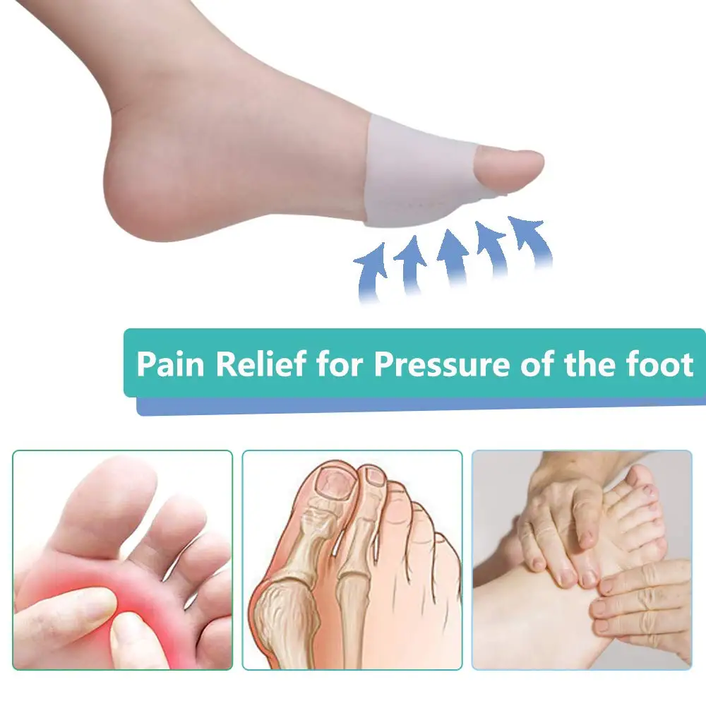 Soft Breathable SEBS Metatarsal Foot Pain Relief and Thumb Valgus Toe Separators Spacers Bunion Corrector Forefoot Pad