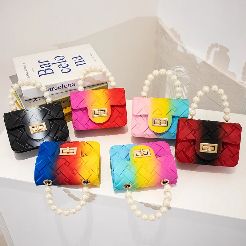 Summer Jelly Bag Fashion waterproof Colorful PVC Mini handbags Kids Wholesale Small Crossbody bag for women girl jelly purses