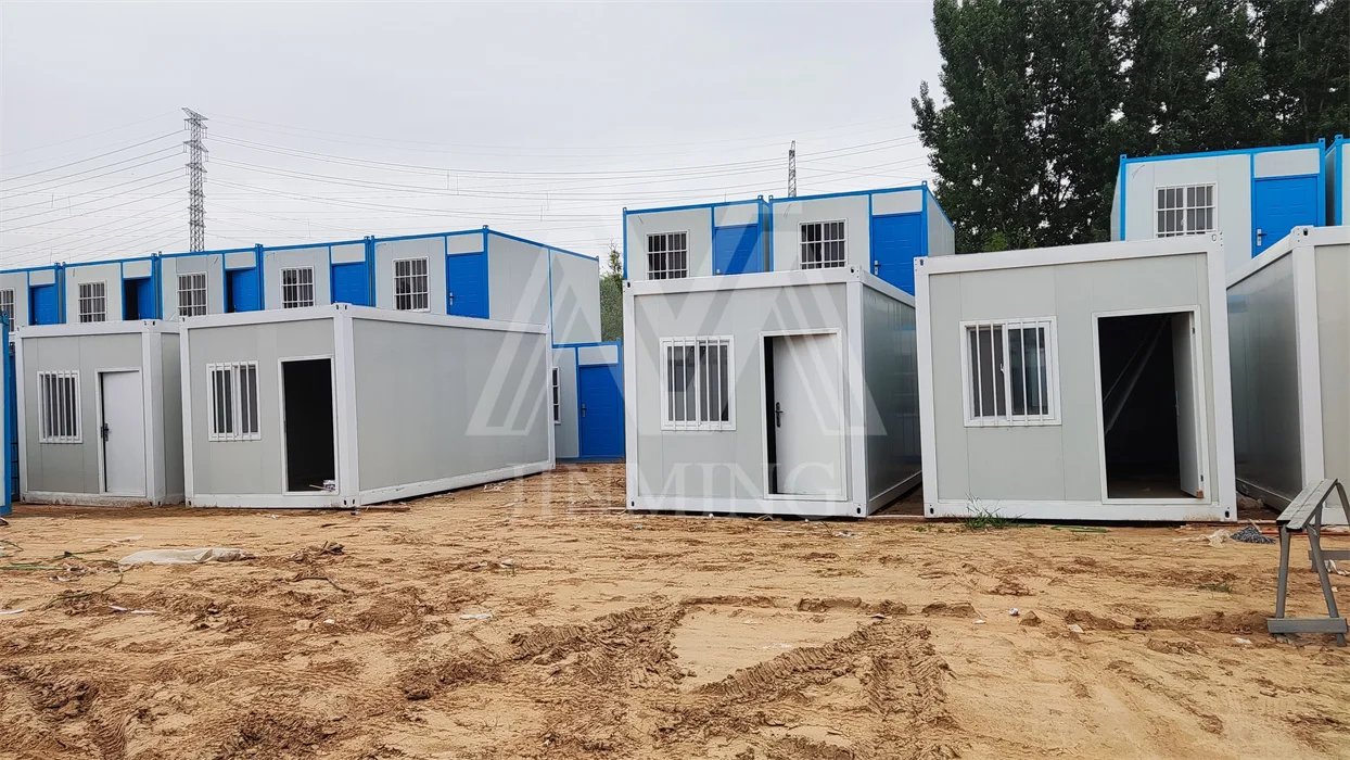 Mobile Portable Assembly Self Premade Tiny House Home Container Portable Storage Units With Manual Rolling Shutter Garage Door