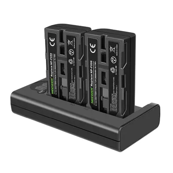Neewer NP-F550 Battery Charger Set for  NP-F970 F750 F960 F530 F570 CCD-SC55 TR516 TR716 and More 2-Pack 2600 Replacement