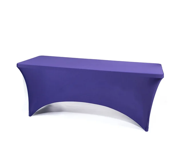 6ft  Rectangular purple tablecloth Spandex Tablecloths Fitted Stretch Polyester Table Cover for wedding banquet party