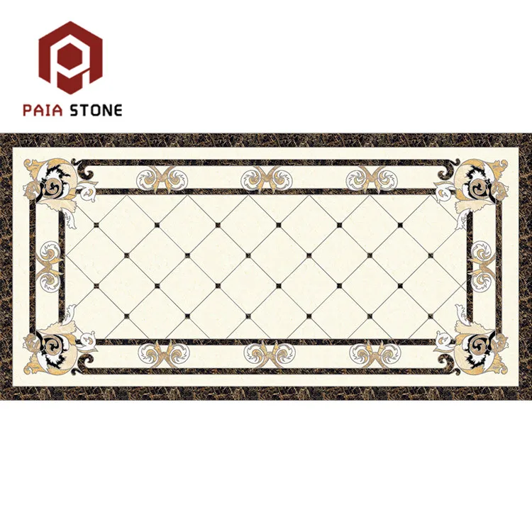 product marble waterjet medellion pattern hotel villa lobby floor design-3