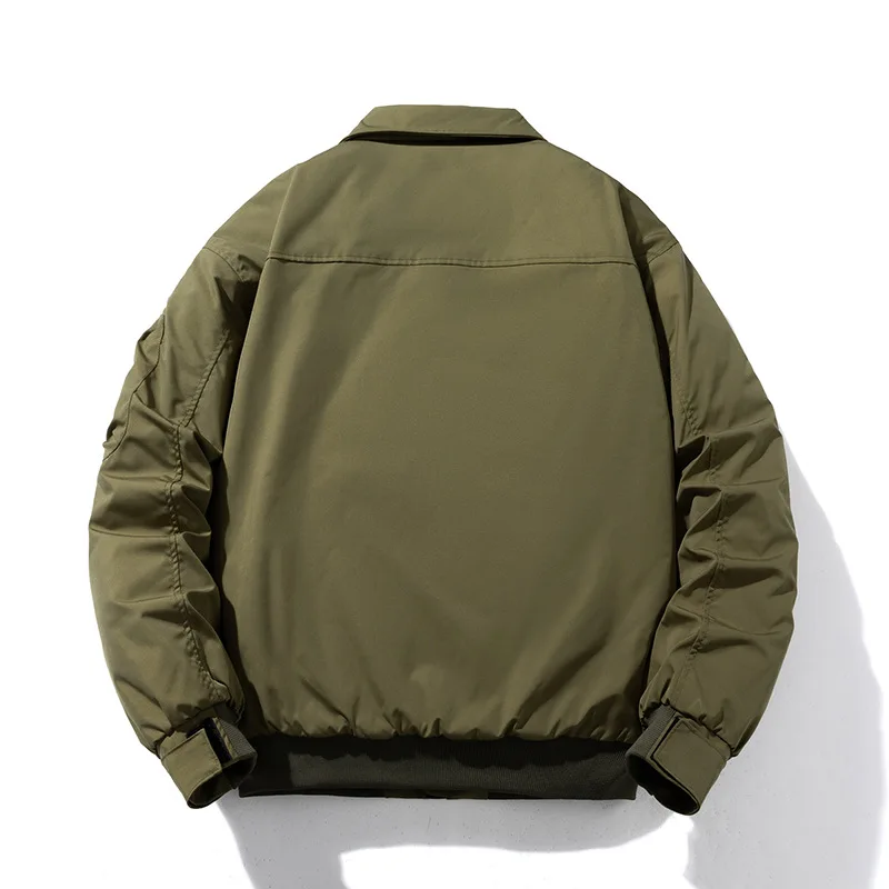 American Style Work Men's Baseball Trend Casual Retro Flight Winter Cotton Bomber Jacket_voghion.com