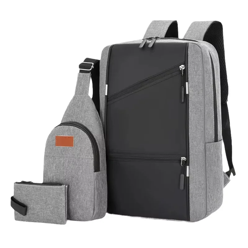 product set 3 1 laptop backpacks large capacity waterproof polyester computer bag for men for office outdoor digital gear camera bags-4