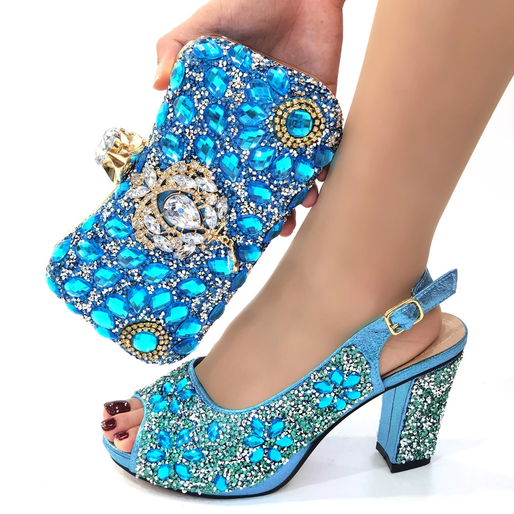 New Fashion Italian Shoe and Bag Blue