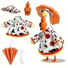 ensemble de 6 citrouilles corbeau lanterne orange