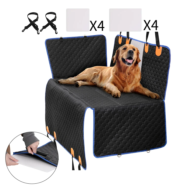 New Waterproof  8 pcs hard bottom car backseat mat cover car pet accessories seat cover for dogs pet car hammock