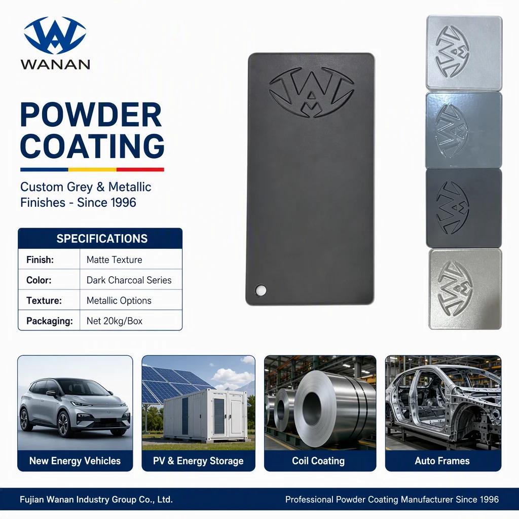 Matte Metallic Powder Coating for EV, PV & Auto Frames