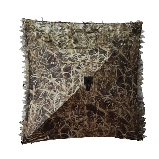 Camouflage Fence Hunting Ground Blind 3D Leaf Foldable Waterproof 3 Face Direction Waterweed Camo Fence Hunting Outdoor Bunker