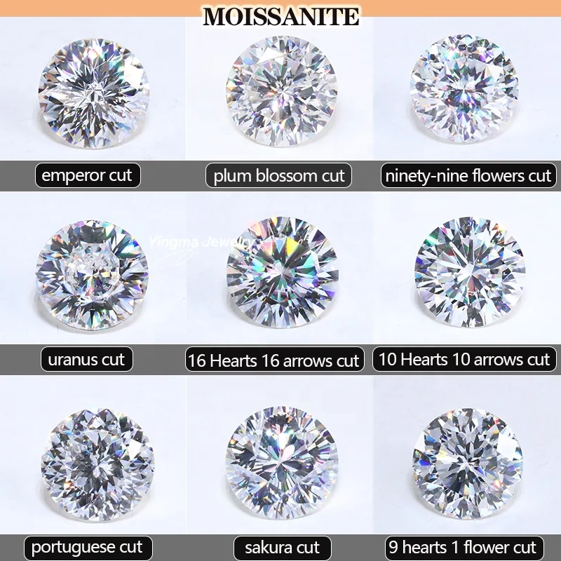 Wholesale Price Moissanite Diamond Stones  Loose Gemstone  1 Carat 2ct 3ct Round Cut champagne Moissanite for Jewelry Making
