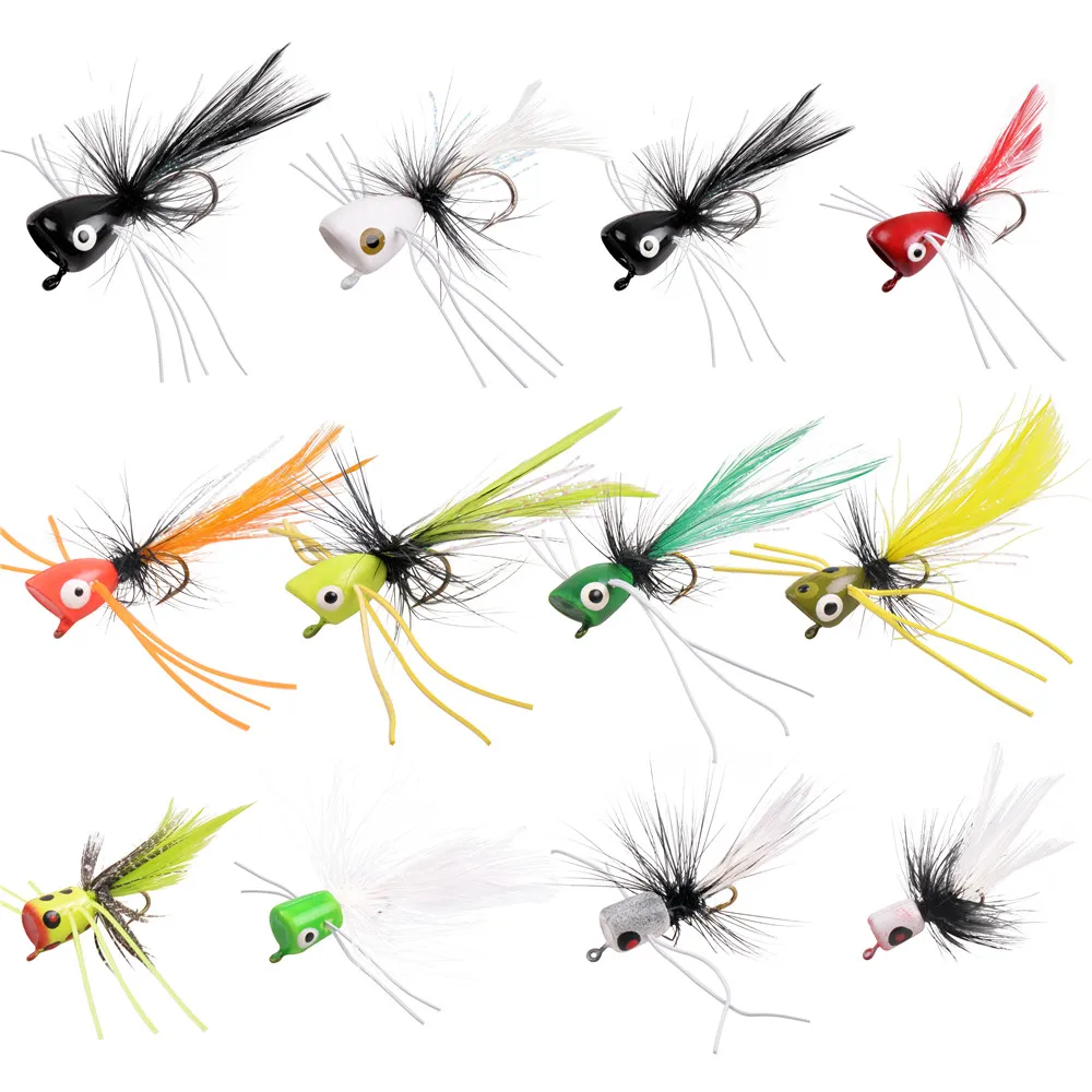factory direct 12pcs fly fishing poppers