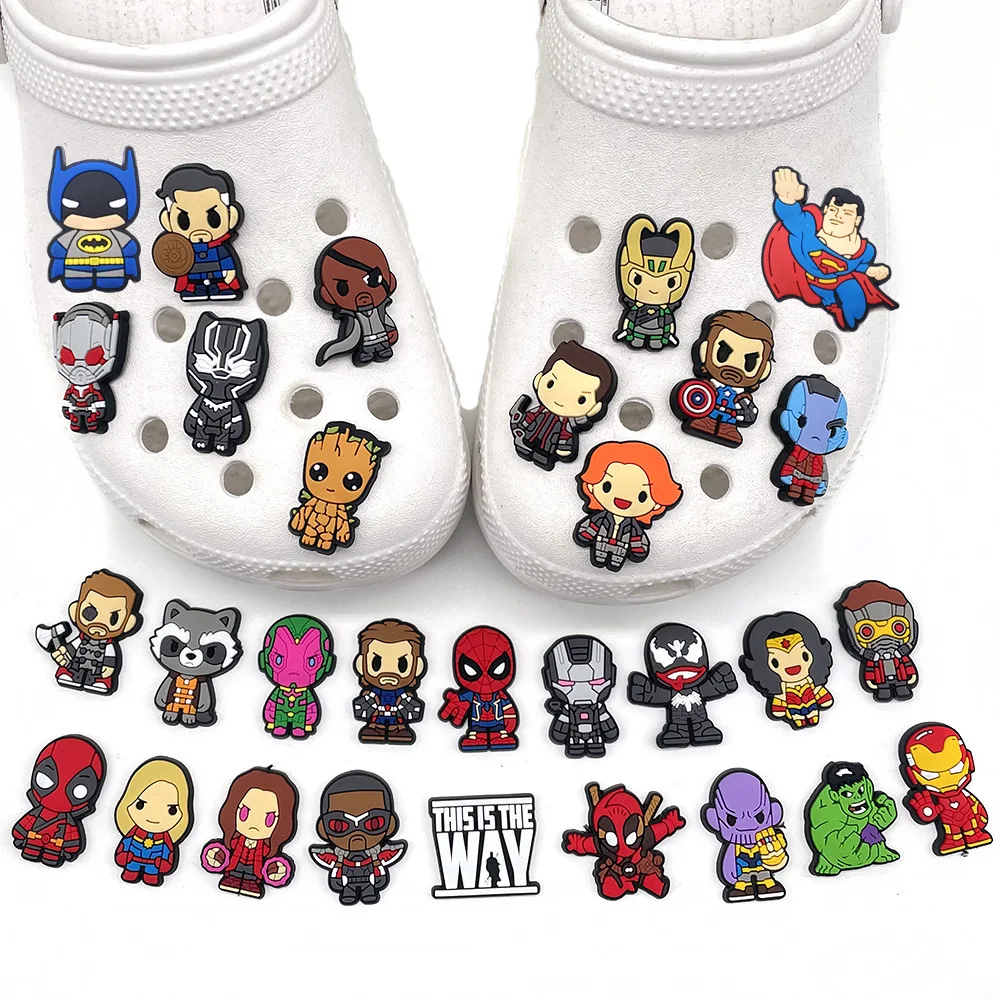 Avengers Jibbitz Crocs Shoe Charms Spiderman Ironman Antman