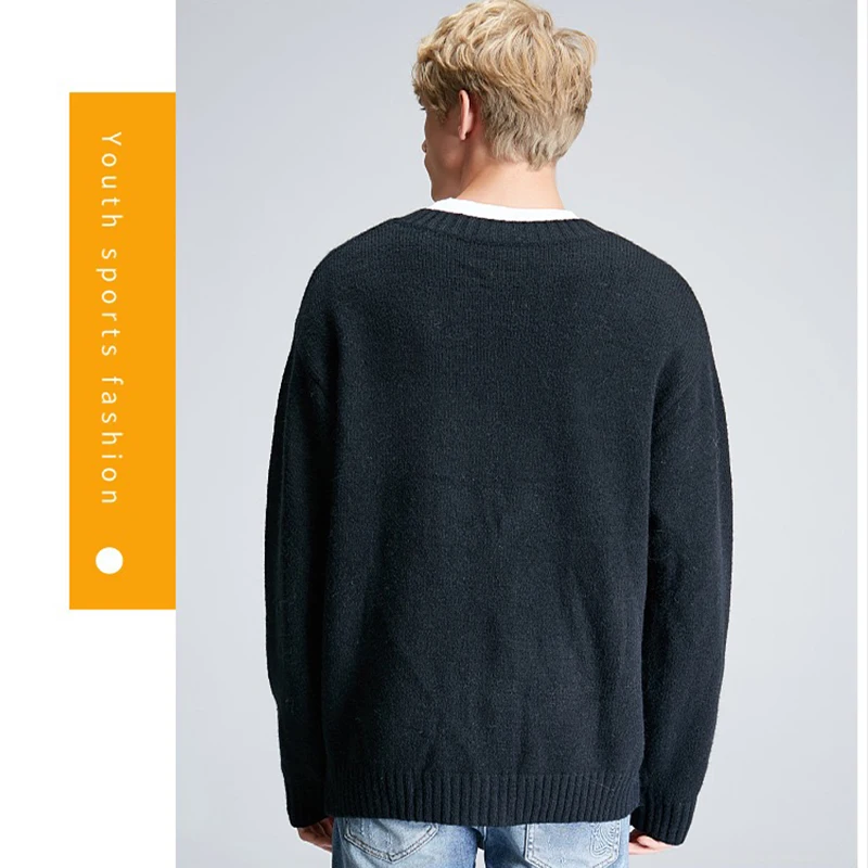 High Quality Solid Color Top Simplicity Thick Coat Autumn Button Fashion new Long Sleeve Knit Wool Sweater Mens Cardigan