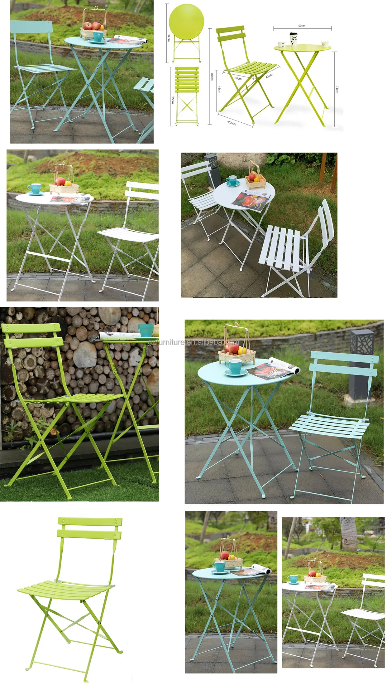 3pcs Patio Folding Table Chair Set Buy Coffee Table Set