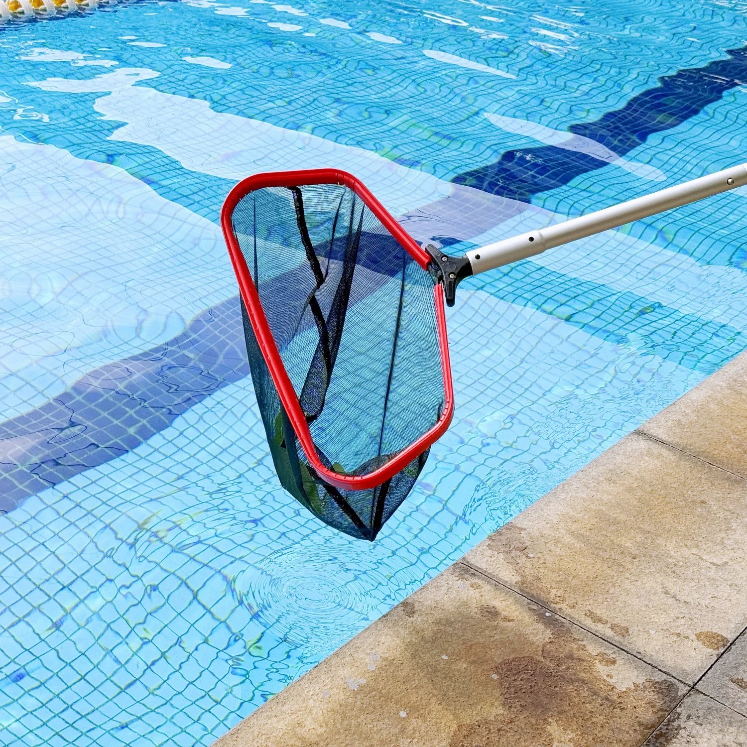 Pool Rake Skimmer Net Pool Net Pool Rake - Heavy Duty Pool Skimmer with Pole