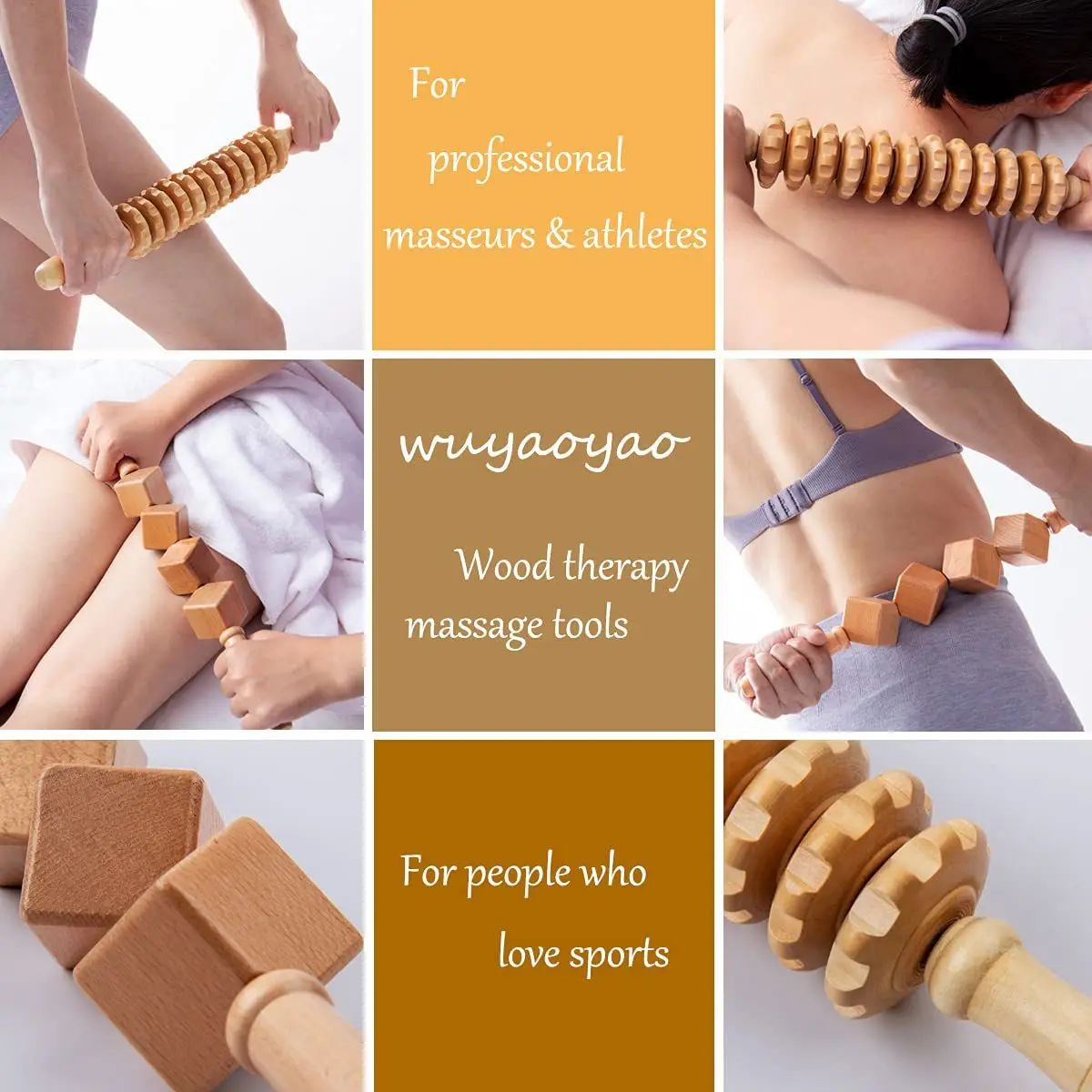 New Wholesale Custom Logo Wooden Massage Tools Wooden Gua Sha Massager Wood Therapy Massage 7219