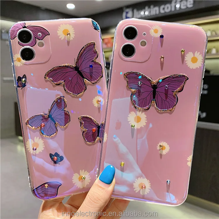 Girls Pink Butterfly Cell Phone Case For Iphone 12 Pro Max For Iphone 11 Xs Max 7 8 Plus Pearl Butterfly Case Buy High Quality Phone Case Butterfly Cell Phone Case For Iphone