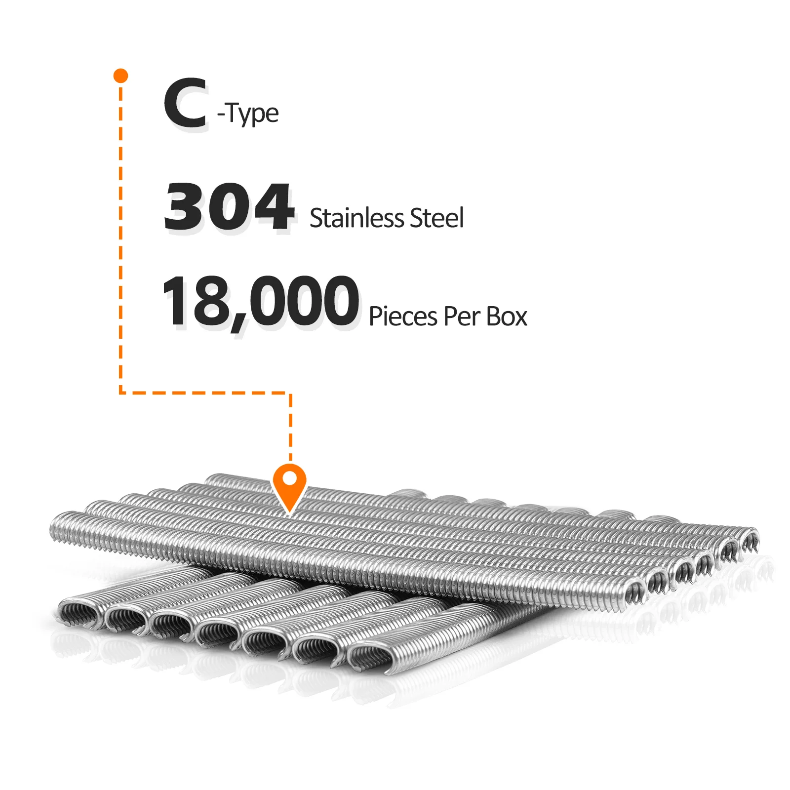 KAMSIN C1214/C17 Hog Rings - 18000 Stainless Steel Staples