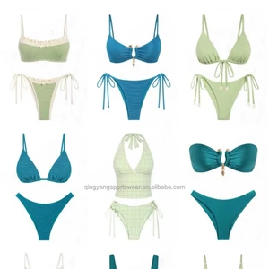 OEKO-TEX Hot Sexy  Summer Women Modeling Swimsuit  Swimwear Female Printed Swim Set