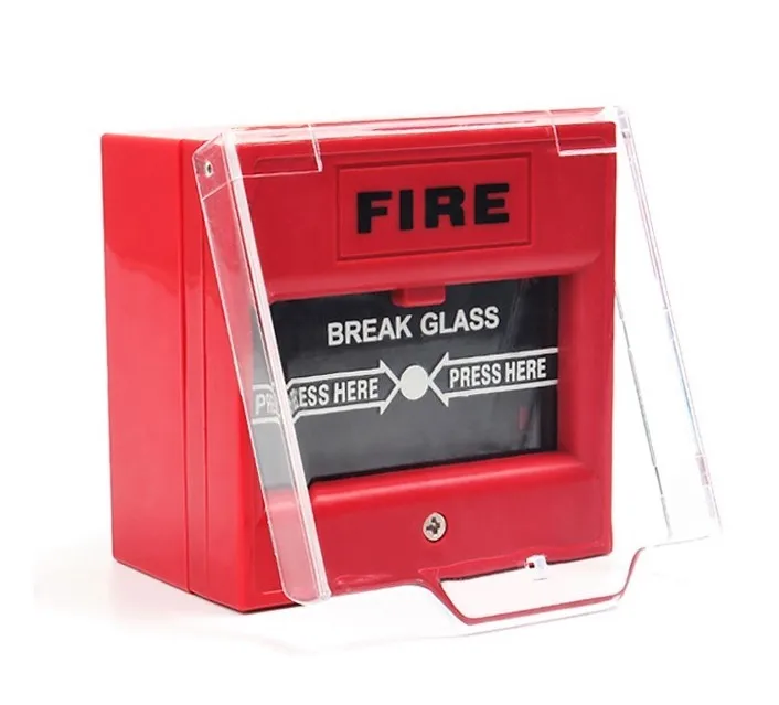 13 Years Factory Fire Alarm System Emergency Break Glass Button with Cover