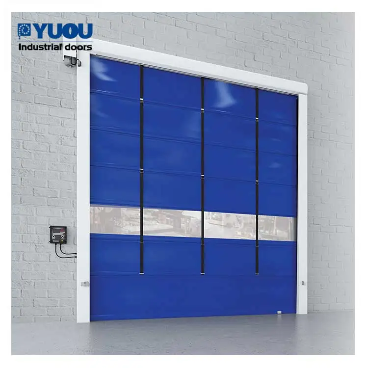 PVC Curtain Folding Roll up Fast High Speed Windproof Rapid Stacking Door