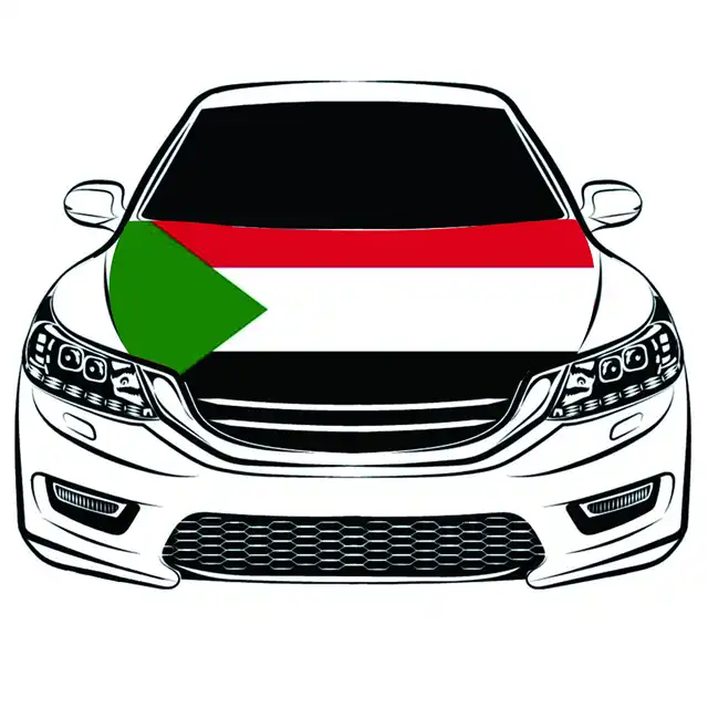 High Quality Elastic Spandex Digital Printing Custom Polyester Palestine Countries Sate USA Car Hood Cover Flag