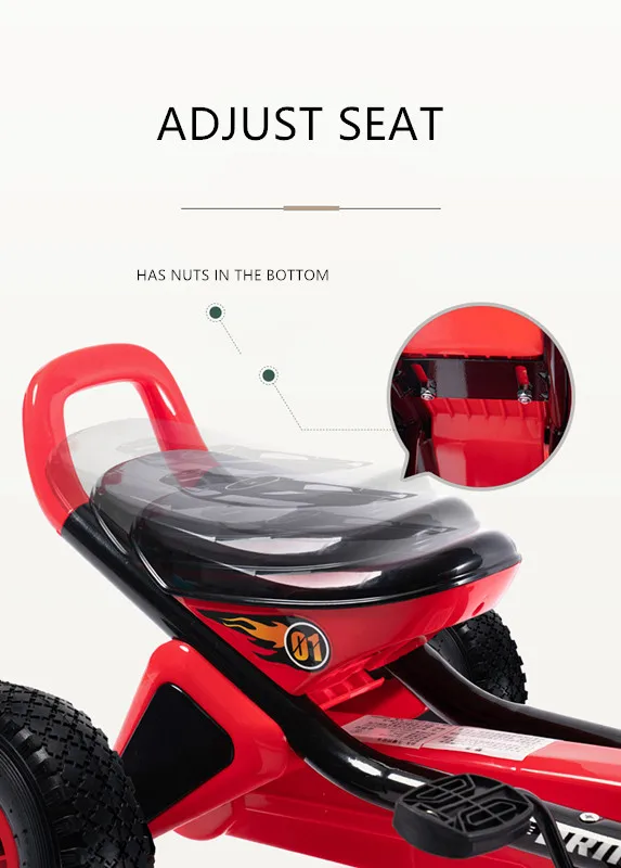 Hot Sale 2023 Adult Four Wheels Pedal Go Karts Rubber Tire Big Wheel Kids Go Karts Out Door Go