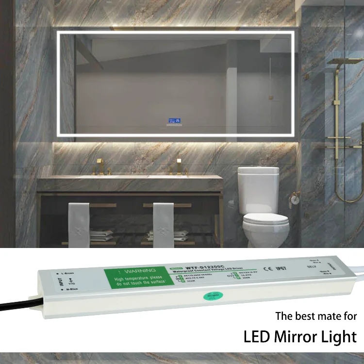 Slim Design IP67 Waterproof  DC 24V 200W SMPS DC 12V LED Switching Power Supply for LED Strips Mirror Light Cabinet Light