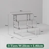 3 niveaux 80 cm argenté