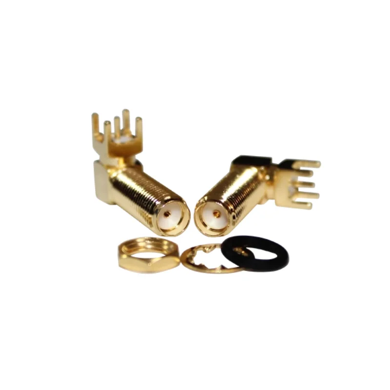 product sma kwe 23mm connector rf four leg female angle sma connector pcb connector-2