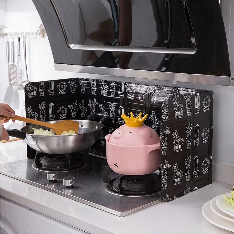 Home Kitchen Stove Foil Plate Prevent Oil Splash Cooking Hot Baffle Kitchen Tool 