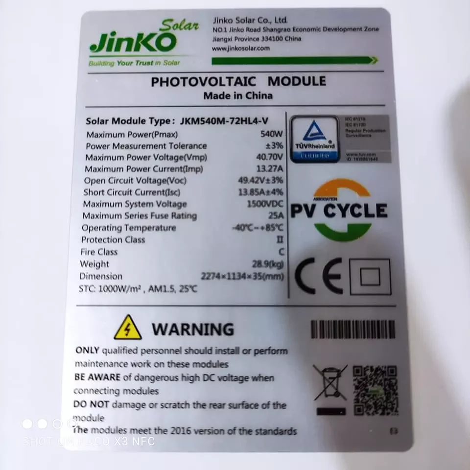 Jinko 550w-560w Solar Panels - Efficient Monocrystalline Power