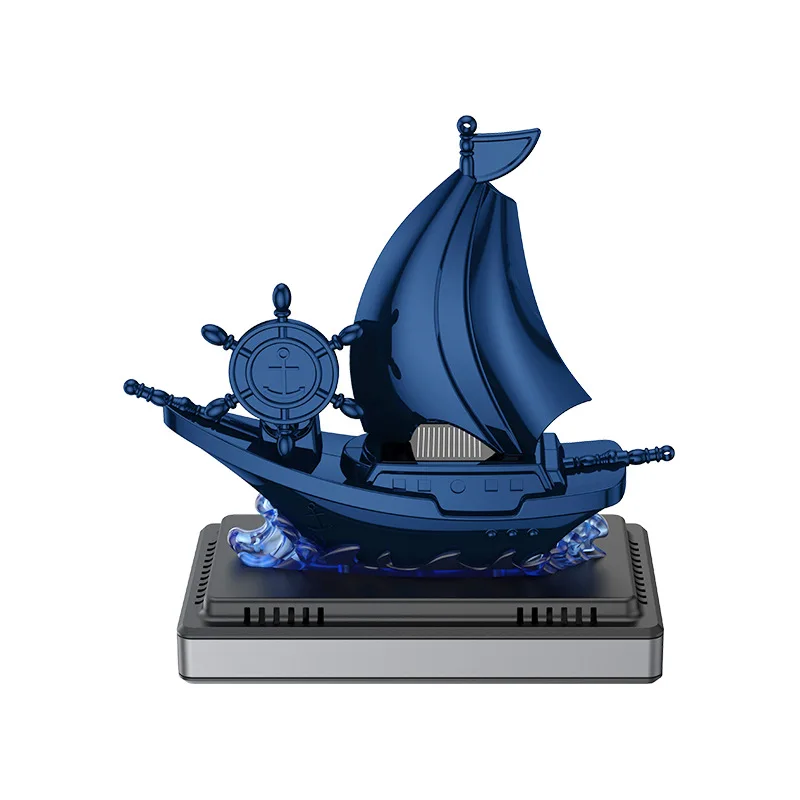 Luxury Solid Pirate Ship Car Aromatherapy Solar Ornament Smooth Sailing Interior Central Control Liquid Perfume Dashboard