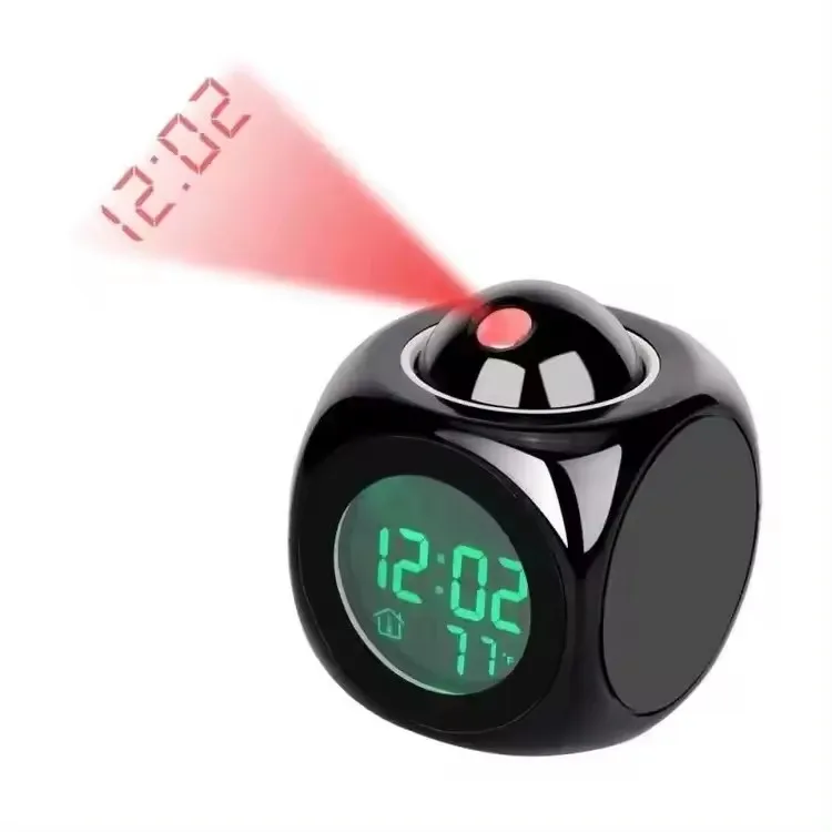 Multifunction Voice Talking Led Projection Temperature Baby Room LED Night Light Projector LCD Table Digital Clock