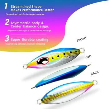 Factory Direct Sales Iron Plate Lure Metal Jig Luminous Falling Artificial Bait for Mackerel Bass 40g 60g 80g – Metal Jig – view 4
