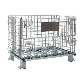 Rigid Heavy Duty Wire Mesh Collapsible Steel Metal Small Metal Moving Cage Container