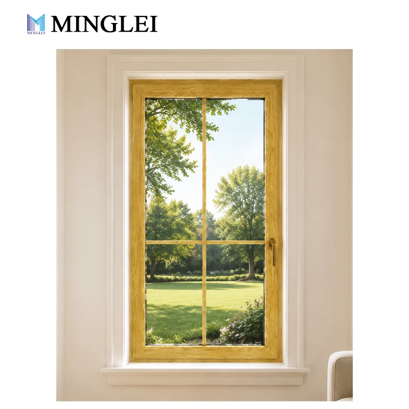 Luksusvinduer i træstruktur af aluminium med NFRC-certificeret termisk afbrydelse, kip- og drejvinduer