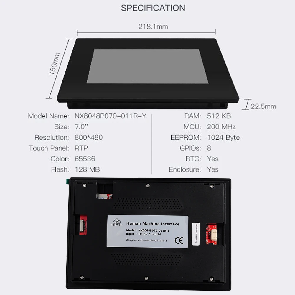 Écran Tactile Nextion NX8048P070-011C 7 Pouces - HMI Intelligent 800x480 Pour Arduino, ESP32, Raspberry Pi