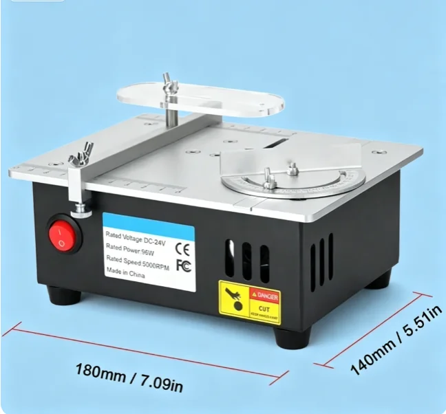 TEBAK Mini Desktop Multifunctional Electric Table Saw for Model Making & Woodworking