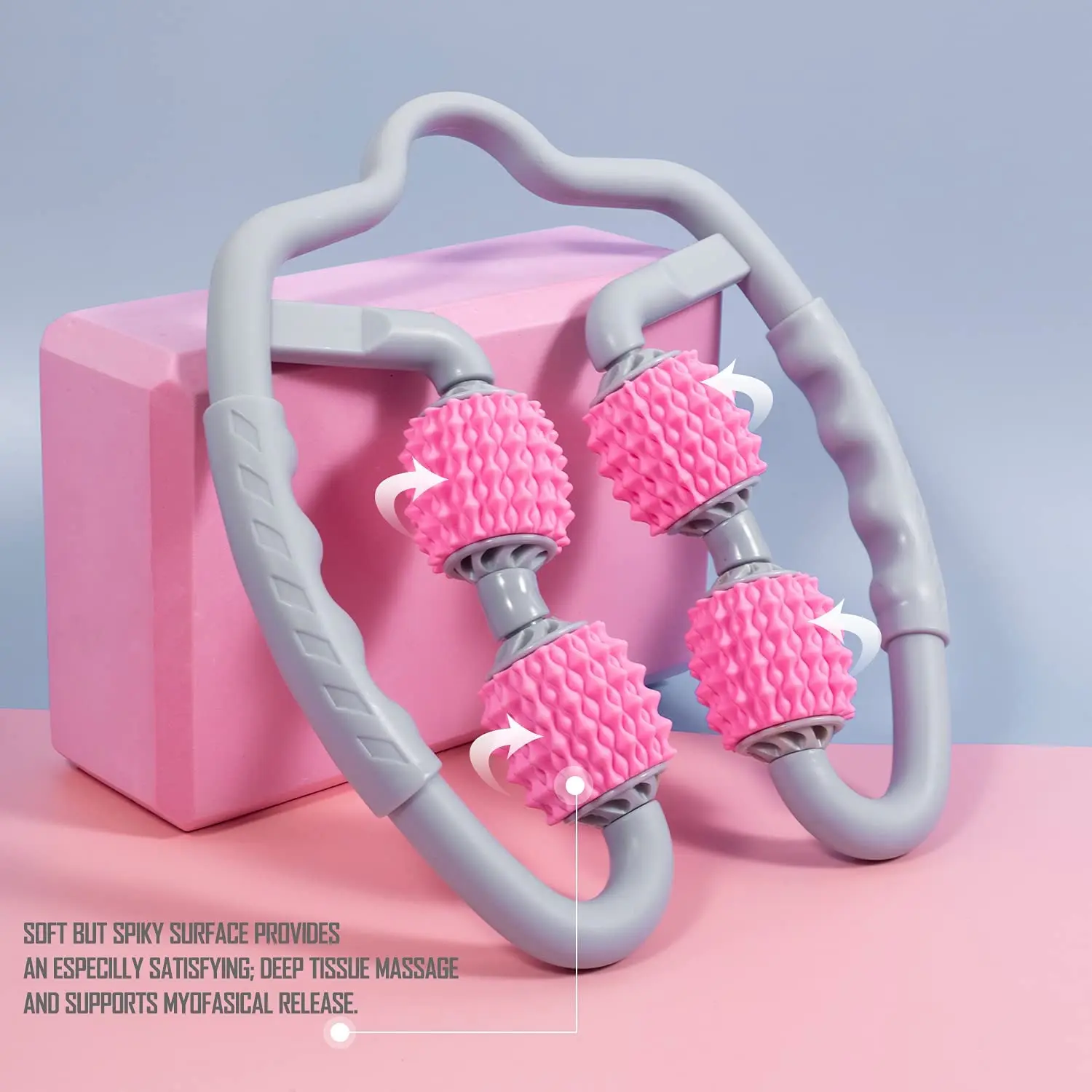 Galecon Tpe Soft Rubber Wheel Ring Massage Roller 4 Four Wheel Circular