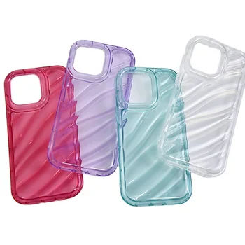Puffer Case Fashion Solid Transparent Color Jacket Down Soft Touch Tpu Mobile Phone Case For Iphone 15 13 12 Pro Max 14