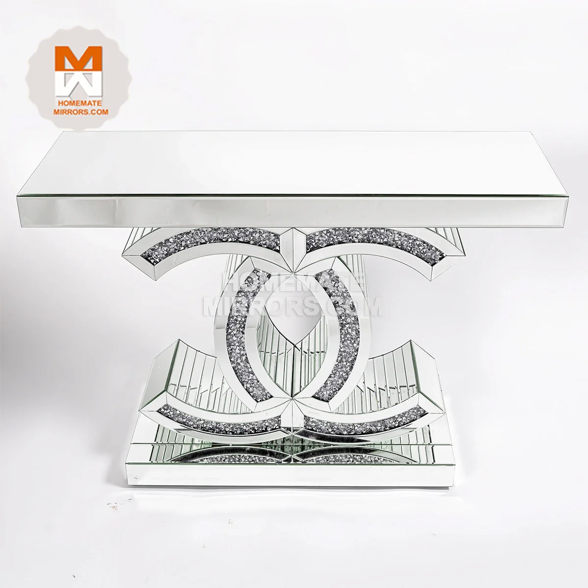 Classic Hot Cc Mirrored Console Table With Led Lighting Buy Mirrored