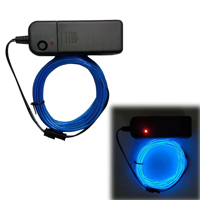 Portable Battery Operated Flexible Neon LED Light Glow EL Wire String Strip Rope Tube Light for Car Dance Party Lights