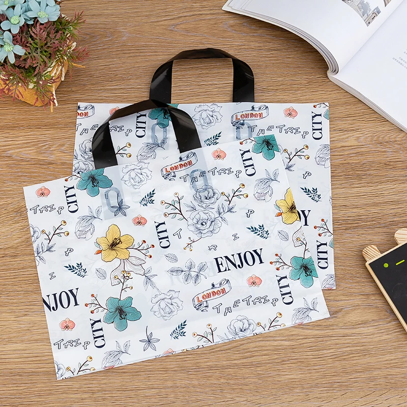 Customized Logo Printing PE Plastic Tote Shopping Bag