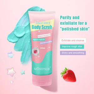 Oem Natural Organc Vegan Body Care Salt Sugar Exfoliator Moisturizing Berry Banana Milk Fruit Body Scrub Private Label