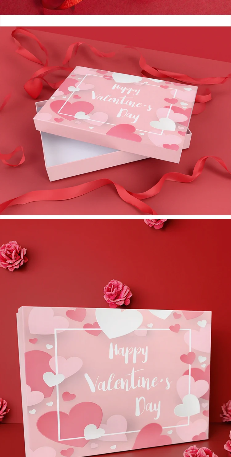 product custom logo high end art paper rigid box 2mm thickness base and lid chocolate packaging gift box for valentines day-47